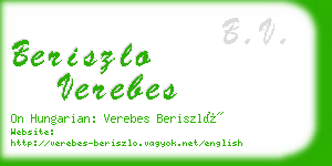 beriszlo verebes business card